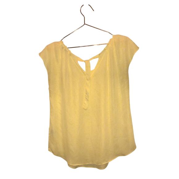 LC Lauren Conrad Yellow Daisy Floral Tie Back Top - M - Picture 2 of 7